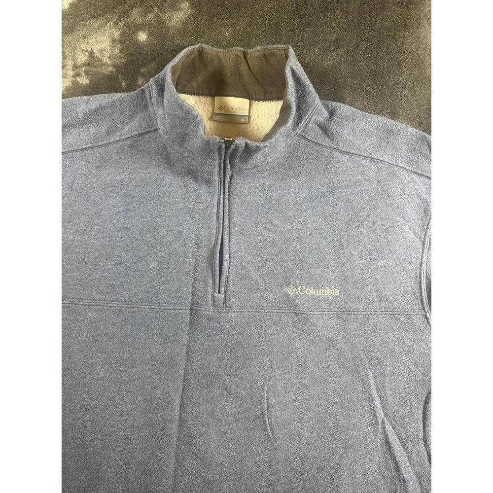 Columbia Men's Fleece Pullover Quarter-Zip Tan/Brow MENS XL - Picture 3 of 9